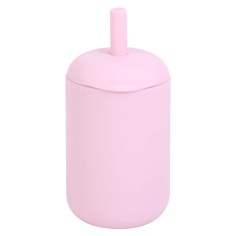 Coos N Babbles Silicone Sipper for Baby 6 to 12 Months with Straw | 175 ml Unbreakable Straw Cup for Babies | BPA Free Sippy Cup (Quartz Pink)-image-37