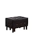 HomeRoots 97% Polyurethane Foam Set of Two Brown Faux Leather Tufted Stackable Ottomans