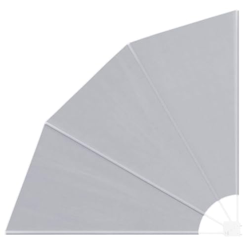 PUGYNBK Éventail de balcon pliable gris 210 x 210 cm en polyester résistant avec cadre en acier pour terrasse et jardin comme brise-vue et protection contre...