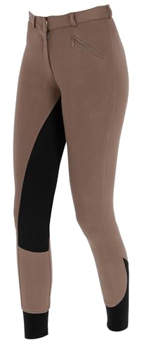 Covalliero Pantalones de Montar Economic, Talla 42, Wood, algodón, Elastano, elásticos, Antideslizantes, Bolsillo con Cremallera