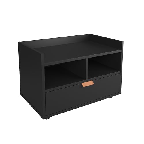 Gabinete Armário de Banheiro com Pia de Coluna, Rodízios, Cobreado