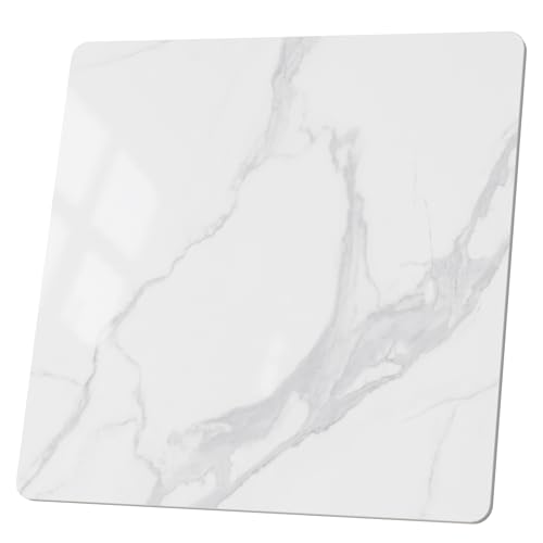 ZL ZELing Mesa Cuadrada de Piedra sinterizada de 60 cm, Mesa de Repuesto para Interiores y Exteriores, Resistente al Calor y a los arañazos, Impermeable, cerámica, Escritorio, Patio, balcón, bistró