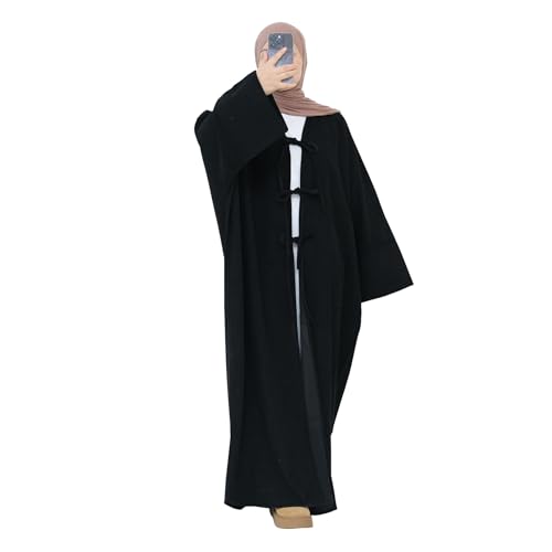 Corduroy Abaya Cardigan Open Front Abaya Lace-up Prayer Clothes Muslim Daily Clothing Solid Color Islamic Clothing