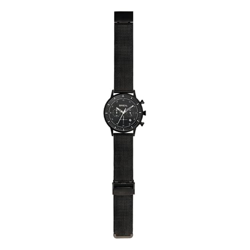 Vetro MINERALE Breil Orologio UOMO SIX.3.NINE quadrante MONO-COLORE NERO movimento CRONOGRAFO QUARZO e MESH ACCIAIO COLORATO ARGENTO TW1811