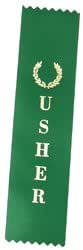 Amazon.com : Usher (Green) Award Ribbons (Pinked, No Card & String ...