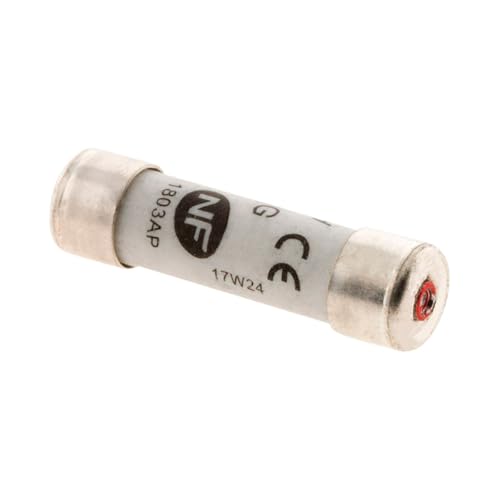 Zenitech - Lote de 3 Fusibles de Cerámica - 8,5 x 31,5 mm - 20A - Con Indicador de Sobretensión - Protección de Circuito Eléctrico - Blanco - Seguridad Óptima para Instalación Eléctrica
