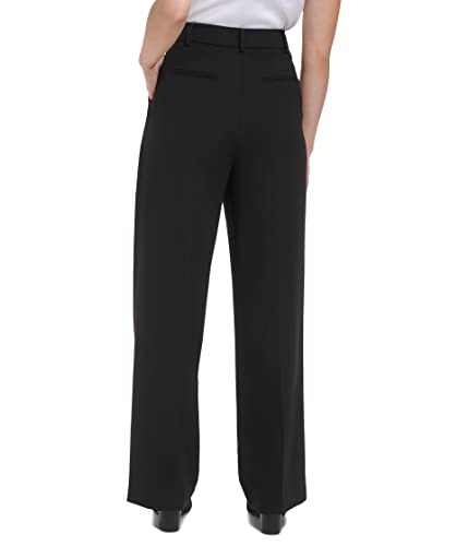 Calvin Klein Womens Wide Leg High Waist Dress Pants Black 143