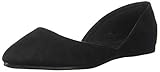Ollio Womens Shoe Faux Suede Slip On Comfort Light Pointed Toe Ballet Flats ZM1710F (8 B(M) US, Black)