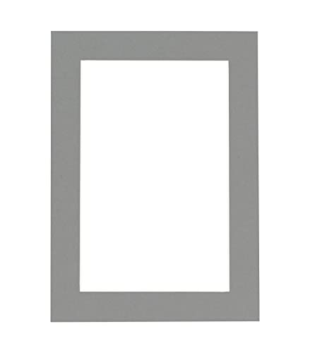 CountryArtHouse Mid Grey Acid Free 10x12 Picture Frame Mats with White Core Bevel Cut for 8x10 Pictures - Fits 10x12 Frame - One Mat