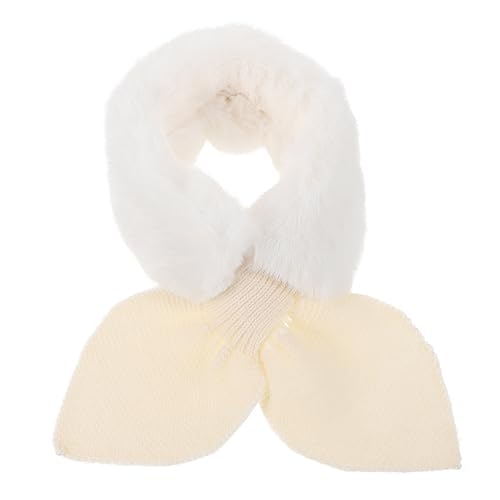 Didiseaon Boy Girl Plush Winter Scarf Thick Warm Cross Neck Scarf for Toddlers for Outdoor Activities and Daily Wear Soft and Cozy Beige