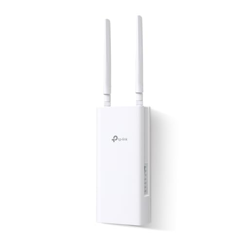 TP-Link TL-MR100-Outdoor 4G 300Mbps Outdoor WiFi Router, IP65 wetterfester 4G Router mit SIM-Slot entsperrt, Mast-/Wand-/Fenstermontage, Anschluss von bis zu 32 Geräten, Plug & Play