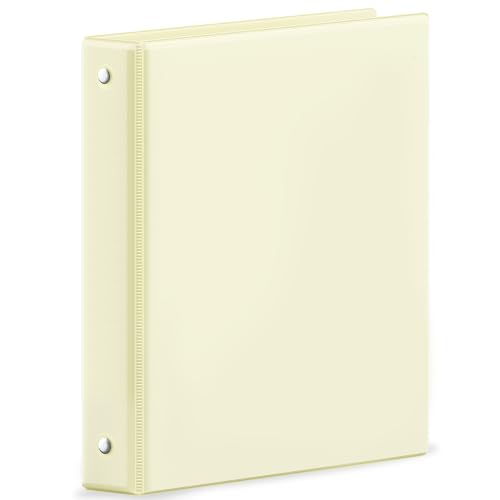 SUNEE 3 Ring Binder 1 Inch 1 Pack Clear View Binder Three Ring PVC-Free (Fit 8.5x11 Inches) for School or Office Supplies Light Yellow
