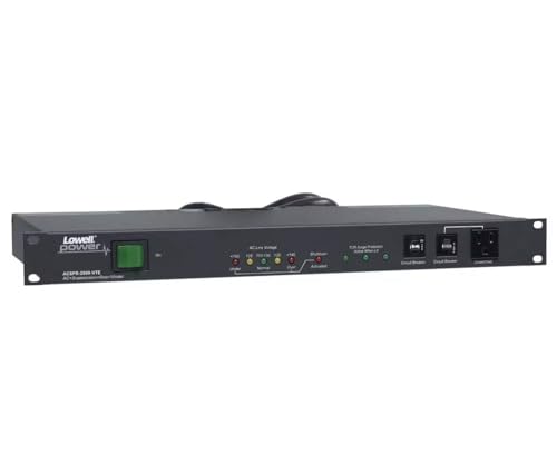 Lowell ACSPR-2009-VTE PDU with 9 (15/20A) Outlets, Advanced Multi-Stage Surge Suppression Up to 72,000A, Over-Under Voltage Protection; 120VAC, 60Hz, 20A; 9 Ft Attached Cord for Termination