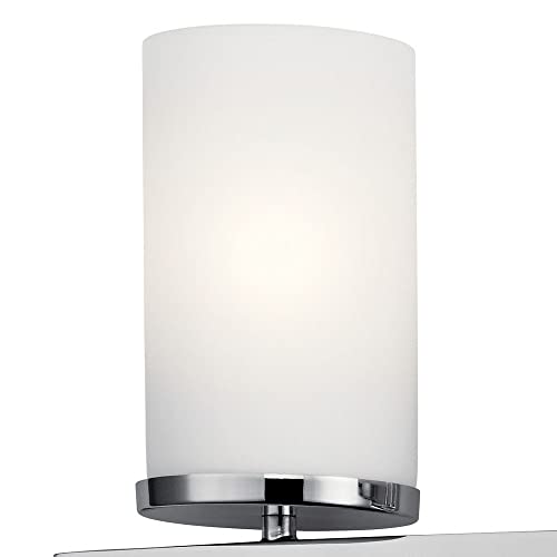 Image of Kichler Crosby 31 inch 4 Light Vanity Light Satin Etched Cased Opal Olde Bronze