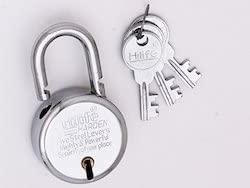 65mm Strong hilife Padlock by sindh Locks and Hardware This Lock is Made up of Pure Stainless Steel and it Consist of 7 levers That Protect You from Every Possible Danger