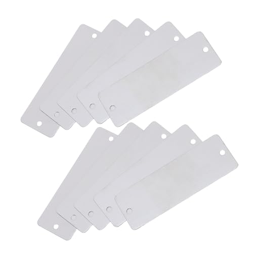 DECHOUS 10個ステンレス製無地名札 プレート 穴付き 属刻印用タグ 耐久性ある清潔感 ステンレス鋼ラベル オフィス 店舗 工業用 刻印可能