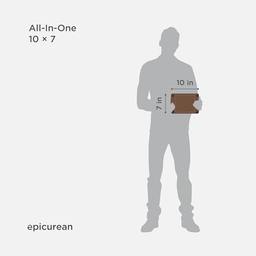Image of Epicurean All-In-One Cutting Board with Non-Slip Feet and Juice Groove - Non-toxic, Dishwasher Safe, Made in the USA, 10 inch x 7 inch, Nutmeg