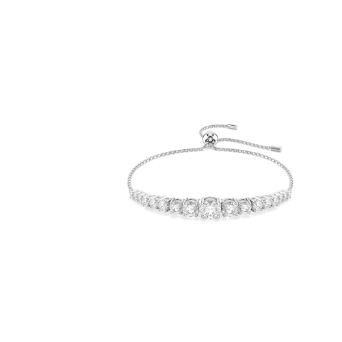 Swarovski Matrix Tennis Bracelet en métal rhodié et rivière de cristaux blancs scintillants
