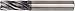 WIDIA Hanita 497620007T 4976 HP Roughing End Mill, 0.5 mm Chamfer, 20 mm Cutting Diameter, Carbide, AlTiN Coating, RH Cut, Straight Shank, 4-Flute