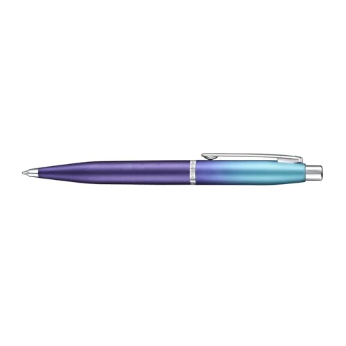 Image of Sheaffer Expressions Gift Set VFM 9430 Blue and Purple Pearlised Gradient Ballpoint Pen with Genuine Leather Card Case