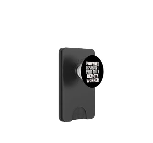 Powered by Jesus Christian remote worker PopWallet in black — proving the same chassis with a different print