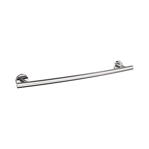 Image of Amerock Arrondi 18 inch Polished Stainless Steel Towel Bar | Decorative bathroom hardware in durable Stainless Steel construction; mounting hardware included for easy installation