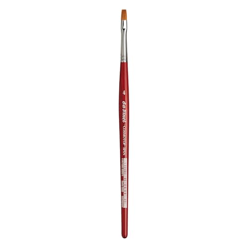 Image of da Vinci Watercolor Series 5880 CosmoTop Spin Paint Brush, Flat Synthetic with Red Handle, Size 4 (5880-04)