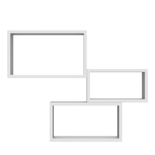 MOBILI FIVER, 3er-Set Giuditta rechteckige Würfelregale, Weiß, matt, Made In Italy