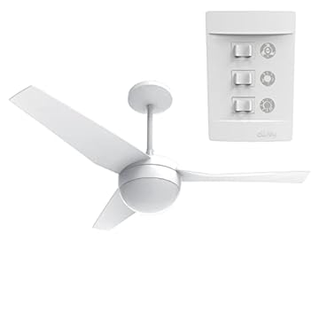 Aliseu Ventilador de Teto Jet Branco 127V com Luminária e Controle de Parede - Potente e Silencioso