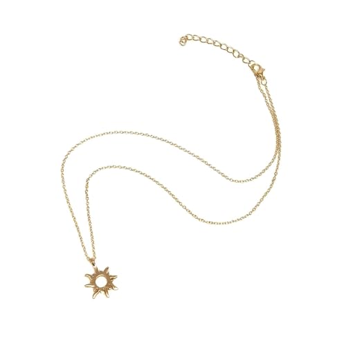 Magical Sun Pendant, Long Hair Princess Necklace, Sunflower Pendant, Solar Necklace for women, Solar Pendant Necklace, Gold Solar Necklaces for Women4