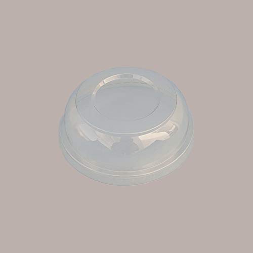 LUCGEL SRL - 100 tapas de plástico para vasos de mascotas de 85 mm de diámetro, sin orificio, para vasos de 350/400/500 cc