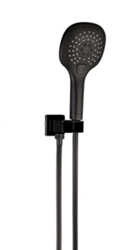 Douche Ronde à Main Noire Mate 3 Fonctions avec Tuyau 1,5m et Support TH522