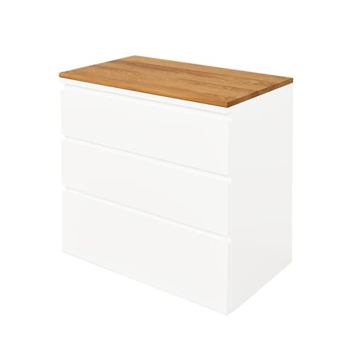 Natural Goods Berlin 1x Malm Deckplatte Eiche - I K E A Upcycling - 2 cm Starke Malm Holzplatte passgenau mit Antirutschfunktion - Holzbrett Eiche massiv - DIY Fensterbrett Eiche Brett 80 x 48 x 2 cm