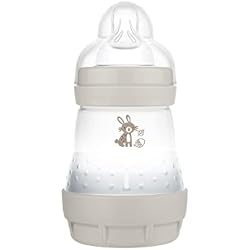 Ventilador Colours MAM Biberón A148, Colección Colours of Nature, Superficie Mate, Biberón Anticólicos Patentado, Tetina de Silicona Skinsoft, Ultrasuave, Color Neutro, 160 ml, 1 Unidad (Paquete de 1)