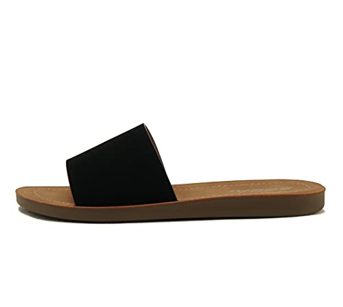 Image of Soda Shoes Efron-S Women Flip Flops Basic Plain Slippers Slip On Sandals Slides Casual Peep Toe Beach