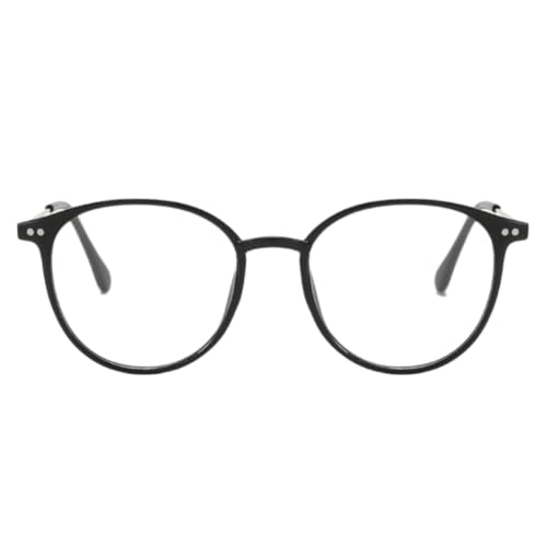 Image of Shiratori Retro Round Blue Light Blocking Glasses for Women Men, Lightweight Metal Temple Eyeglasses