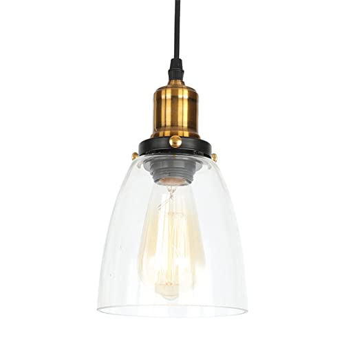 Lustre industriel en verre pour illuminer votre îlot de cuisine avec élégance