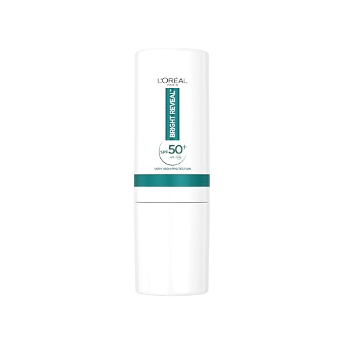 LOréal Paris Bright Reveal Daily UV Stick SPF 50+ - Invisible On-the-Go Sunscreen Stick for Dark Spots Hydrates & Smooths Skin Highest UVA/UVB Protection with Vitamin E