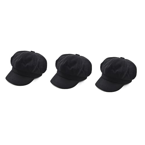 Chapeau béret pour femme noir casquette vintage cabbie et cloche d'automne LIFKOME 3 pièces