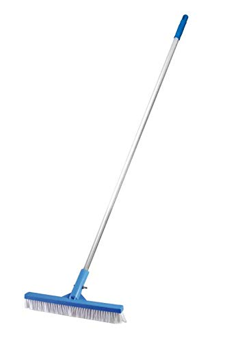 Siqua Cepillo Con Pértiga Fija Para Piscina, Indicado Para La Limpieza De Paredes, Azulejos Y Suelos. Cepillo Piscina Fondo De 26Cm Con Pertiga Aluminio 1,3M.