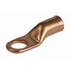 JT&T Products (1309F) - 4 AWG 3/8" Stud, Seamless Tubular Copper Lugs, 5 Pcs.