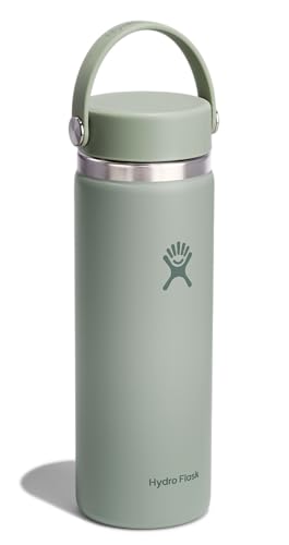Image of Hydro Flask Water Bottle - Insulated Stainless Steel - Wide Mouth Flex Lid, Non Spill, Leakproof and Refillable in 20 Oz Agave Green