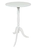Material: Holz Dynamic24 Landhaus Beistelltisch Holz Wohnzimmer Ablage Telefon Tisch rund Shabby weiß