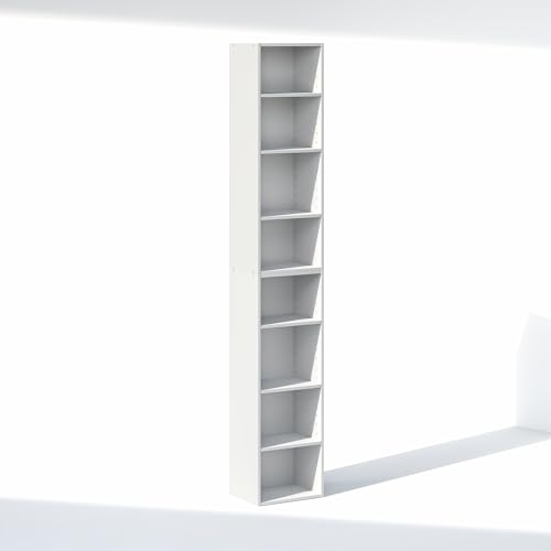 Image of Furinno PASIR 8-Tier Closet Organizers and Storage, Open Shelf, Storage Organizer, 12-Inch Width, for Closet, Bedroom, White