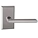 Bravura Hardware 939 Charlotte Lever Dummy Lockset with Modern Rectangle Trim Reversible Adjustable Door Handle Lever for Closet/Pantry, Satin Nickel