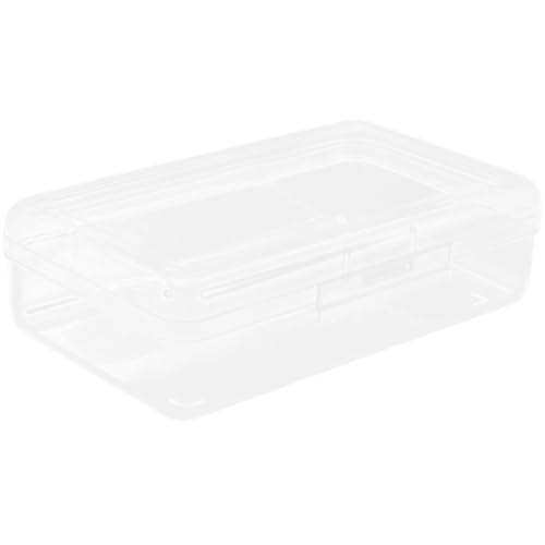 HIAKDOFT Estuche Transparente de Plástico Grande para Lápices Tapa, Organizador Portátil de Bolígrafos para Dibujo y Arte, Caja de Lápices Multiusos para Estudiantes y Manualidades