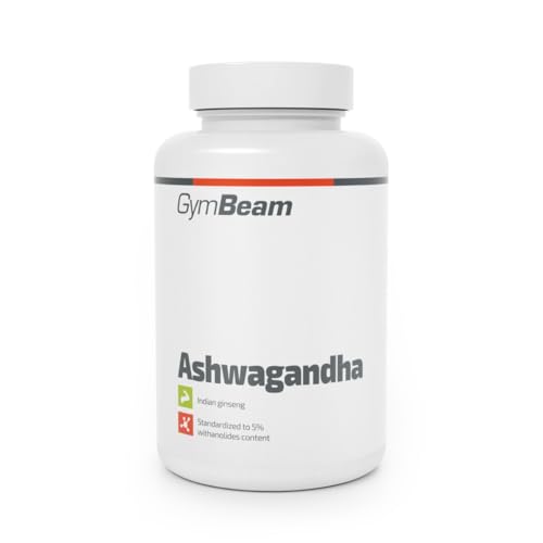 Ashwagandha Kapseln hochdosiert – 500 mg pro Kapsel, vegane Kapseln für Schlaf, Nerven & Stress, mit bioaktiven Withanoliden, Cortisol senken, ohne Zusatzstoffe – GymBeam (90 caps)