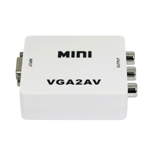KALLORY Adaptador de Computadora a TV Vga a AV 1080p Mini Detección Automática Ntsc PAL para Cine en Casa y Sala de Conferencias
