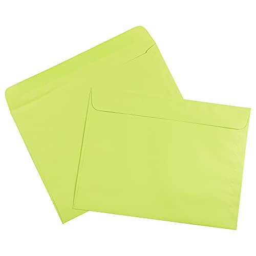 Jam Paper 9 X 12 Booklet Colored Envelopes - Ultra Lime Green - 25/Pack #TOP4