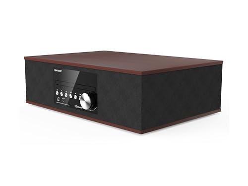Sharp CD-BH10 Vintage Style Retro Look Micro Component Wireless Bluetooth Audio Streaming & Cd Player Wood Speaker System thumb #2